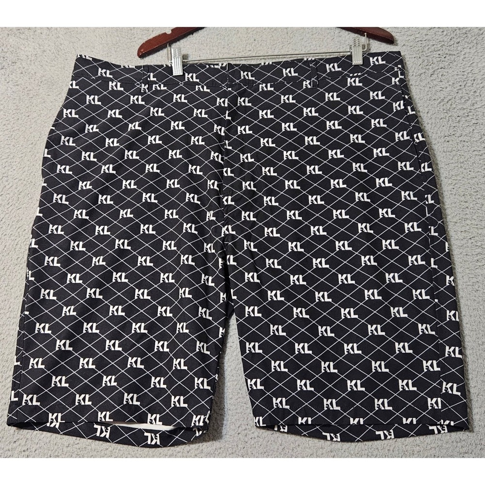 Karl Lagerfeld Karl KL All‎ Over Print Short Men's Black White Golf Size XXL 2XL